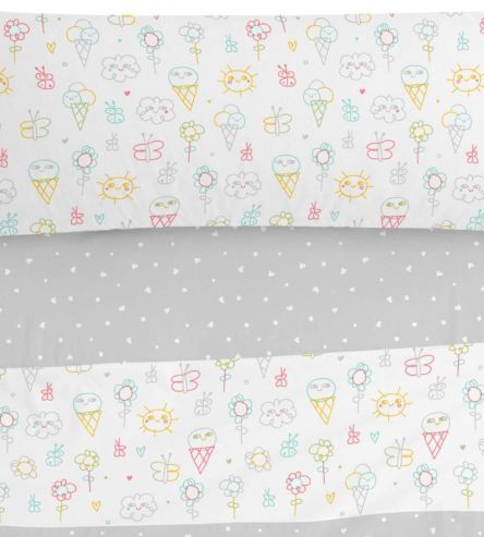 Juego de sábanas infantil 016, Gris