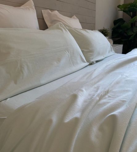 Juego de sábanas tejido Velvelina®, 003 Menta - Nuevas sábanas de invierno, textura aterciopelada