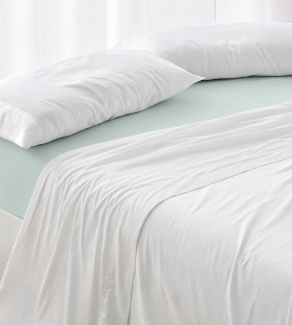 Sábana ajustable, tejido Velvelina®, 001 Menta Nuevas sábanas de invierno, textura aterciopelada