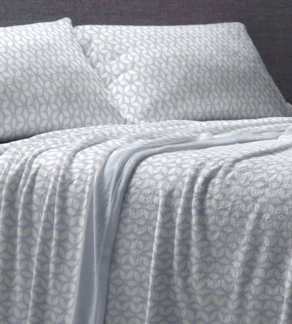 Sábanas de invierno Coralina, tacto peluche, Diseño 988 Azul