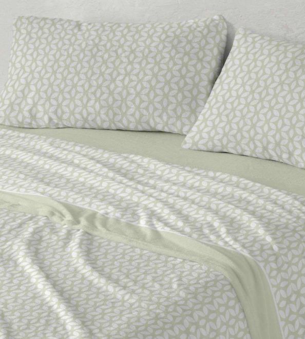 Sábanas de invierno Coralina, tacto peluche, Diseño 988 Oliva