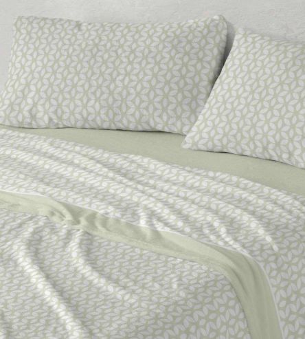 Sábanas de invierno Coralina, tacto peluche, Diseño 988 Oliva