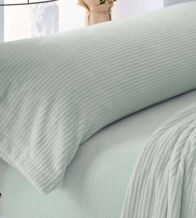 Sábanas de invierno Coralina, tacto peluche, Diseño 965 Salvia