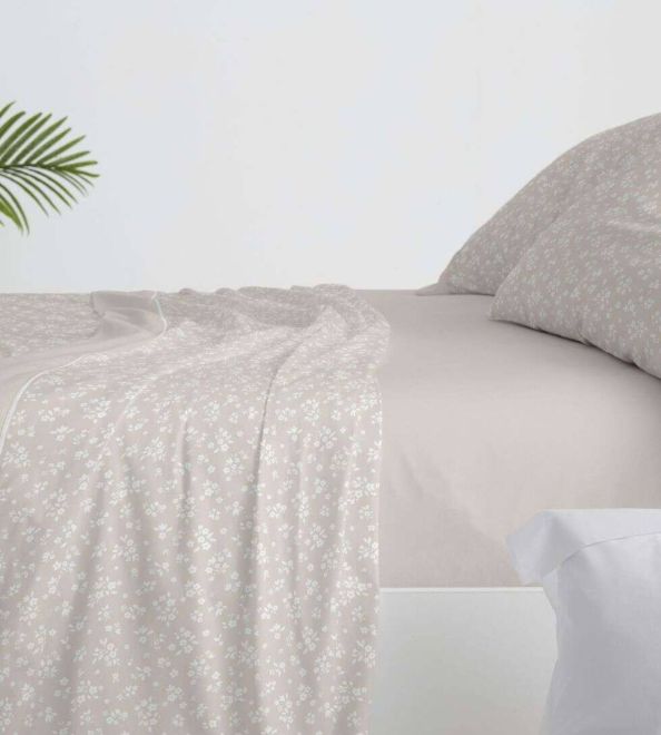 Sábanas de invierno, franela premium 100% algodón, 572 Piedra