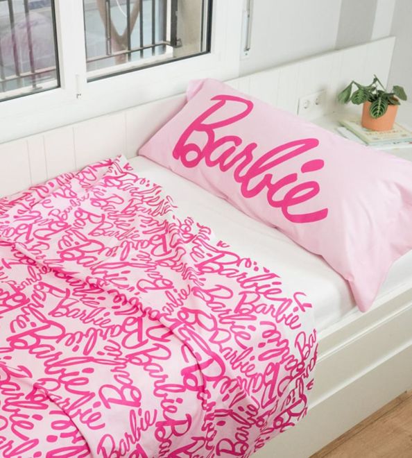 Juego de sábanas Barbie™, algodón 100%, diseño Dreamer, 001 Rosa  