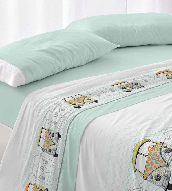 Sábanas estampado juvenil 107 Menta