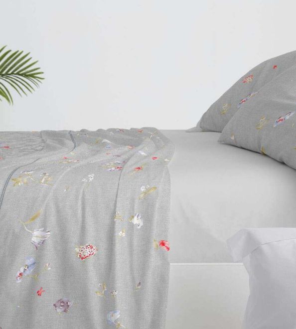 Sábanas de algodón estampado 629 Gris