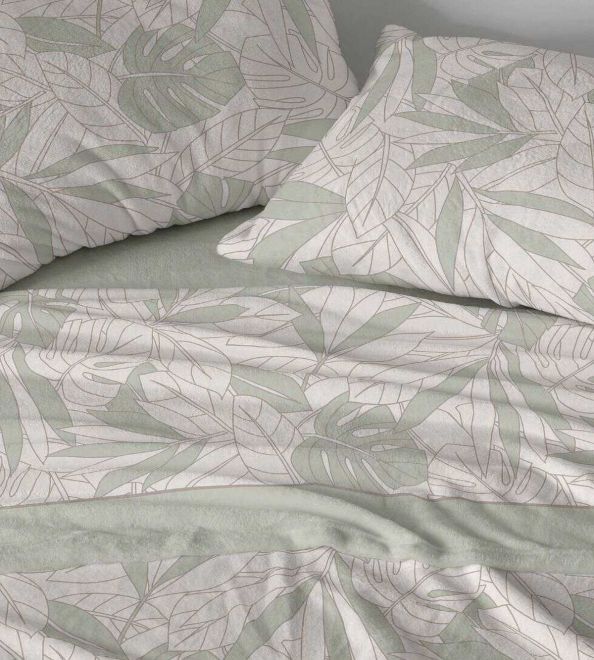 Sábanas Coralina, tacto peluche, diseño 994 color Verde