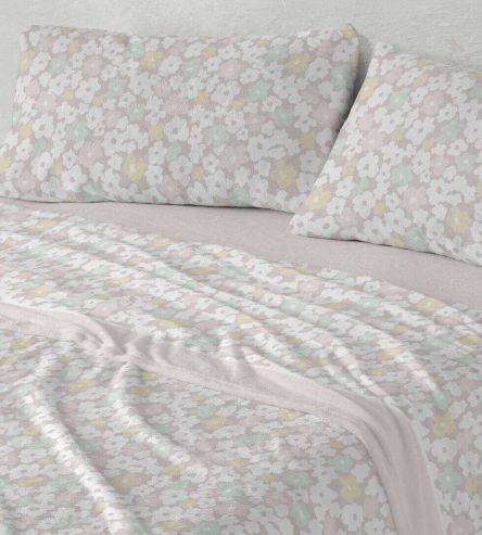 Sábanas Coralina, tacto peluche, diseño 995 color Nude