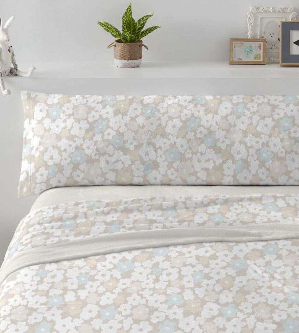 Sábanas Coralina, tacto peluche, diseño 995 color Beige