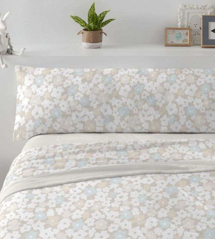 Sábanas Coralina, tacto peluche, diseño 995 color Beige