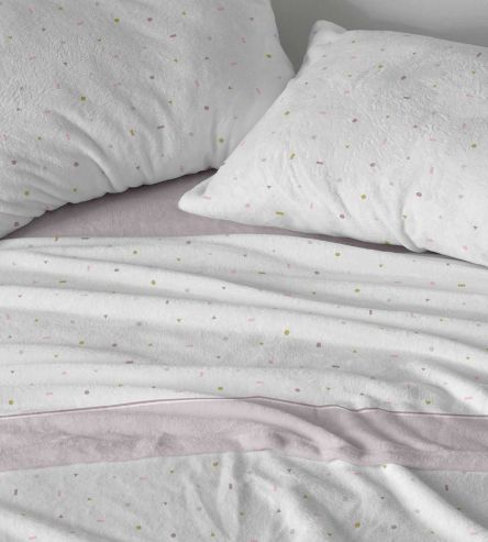 Sábanas Coralina, tacto peluche, diseño 997 color Nude