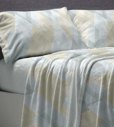 Sábanas Nacarina®, tacto aterciopelado, diseño 058 color Agua