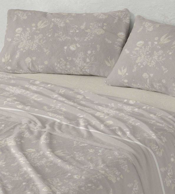 Sábanas Nacarina®, tacto aterciopelado, diseño 059 color Lino