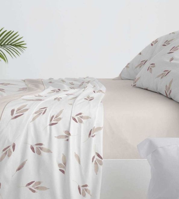 Sábanas estampadas algodón 100%, diseño 632 Beige