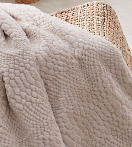 Plaid de pelito, super suave, diseño 439 color Beige