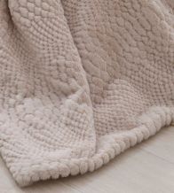 Plaid de pelito, super suave, diseño 439 color Beige