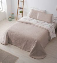 Edredón con pelito, super suave, diseño 439 color Beige