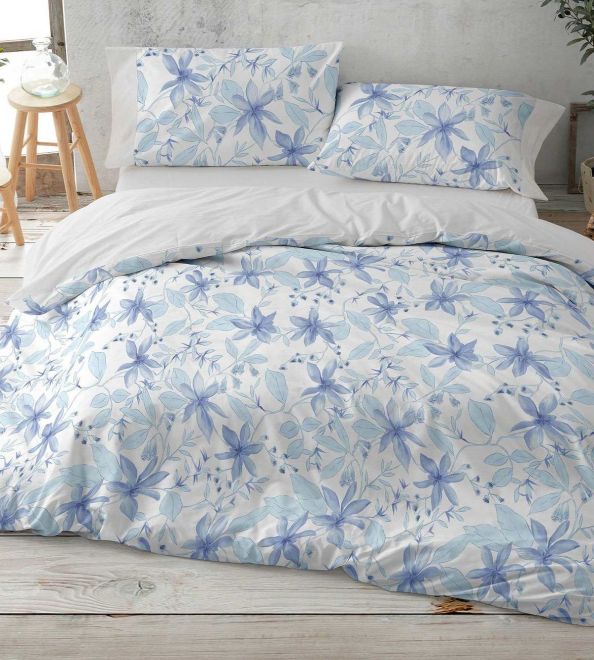 Fundas nórdicas estampadas de 200 hilos, diseño 014 Azul (Sin bajera)