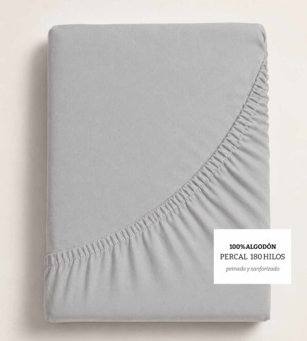 Sábanas bajeras Algodón Percal, Diseño 400 - Gris