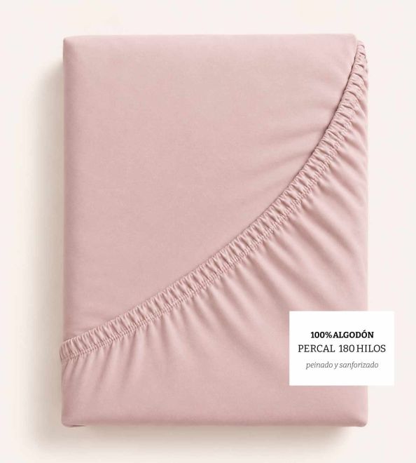 Sábanas bajeras Algodón Percal, Diseño 400 - Nude