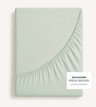 Sábanas bajeras Algodón Percal, Diseño 400 - Menta
