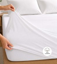 Sábanas bajeras ajustables Algodón, A8 Blanco