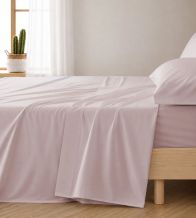 Juegos de sábanas hostelería rosa nude, algodón  T12