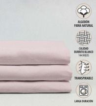 Juegos de sábanas hostelería rosa nude, algodón  T12