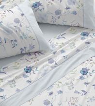 Juego de sábanas color azul diseño floral 144