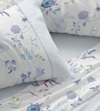 Juego de sábanas color azul diseño floral 144