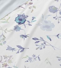 Juego de sábanas color azul diseño floral 144