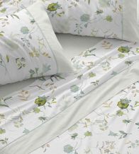 Juego de sábanas color menta diseño floral acuarelado 144