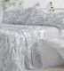 Juego de sábanas color azul grisáceo diseño geométrico 145