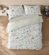 Juego funda nórdica color menta diseño floral 144