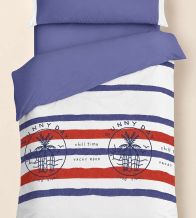 Juego funda nordica color azul marino diseño rayas 147