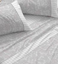 Juego de sábanas algodón 100% color gris diseño paisley 636