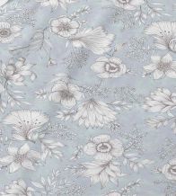 Juego de sábanas 100% algodón color agua diseño floral 637