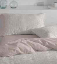 Juego funda nordica algodón 100% geometría en tono beige 638