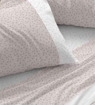 Juego de sábanas color nude diseño floral 183