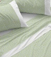 Juego de sábanas color verde diseño floral 183