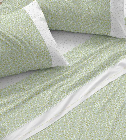Juego de sábanas color verde diseño floral 183