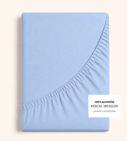 Sábanas bajeras Algodón Percal, Diseño 400 - Azul