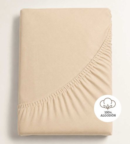 Sábanas bajeras ajustables Algodón, A8 Beige