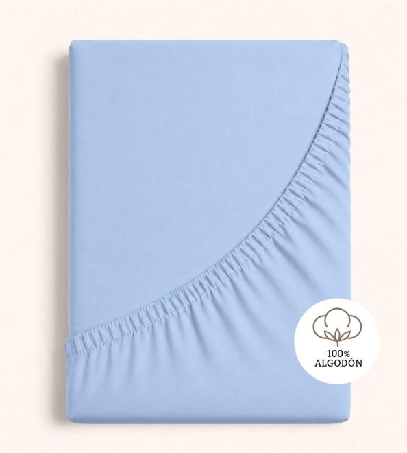 Sábanas bajeras ajustables Algodón, A8 Azul