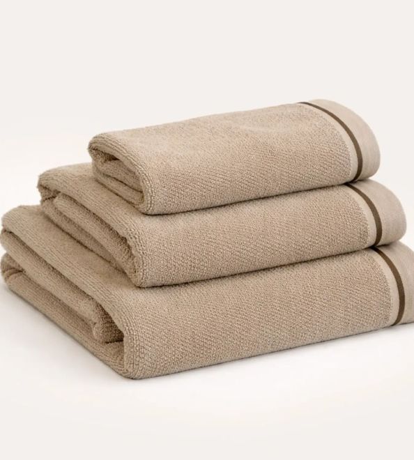 Juego de toallas de rizo algodón , diseño 213 color Beige