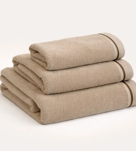 Juego de toallas de rizo algodón , diseño 213 color Beige