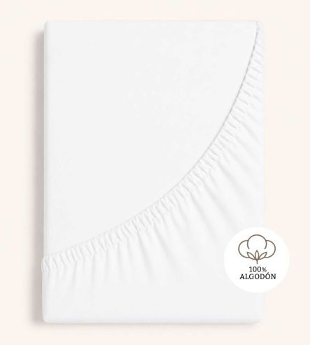 Sábanas bajeras ajustables Algodón, A8 Blanco