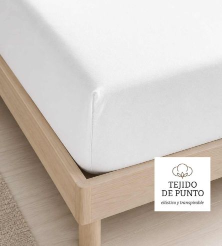 Sábana bajera blanca 100% Algodón Tejido de Punto  ADJ001