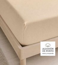Sábana bajera beige 100% Algodón Tejido de Punto  ADJ001